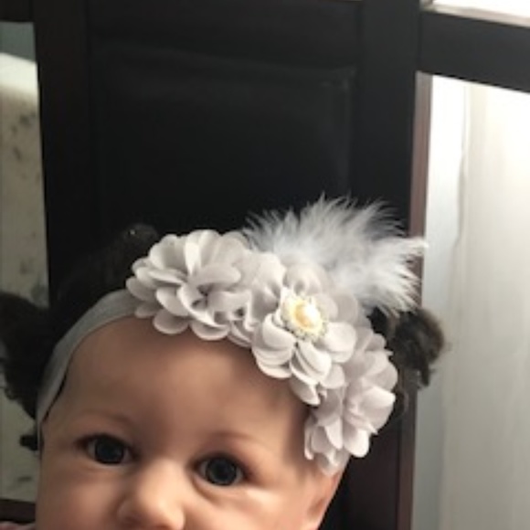 3 pc Infant pearl/flower anklet bare foot sandal - Picture 4 of 6